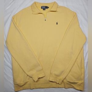 Polo Ralph Lauren Yellow Quarter-Zip Sweatshirt Men's Pullover XL